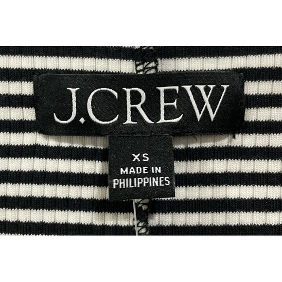 J. Crew Black White Striped Shirt 3/4 Sleeves Scoop Neck Size XS‎ NWT BT683 - Picture 3 of 9